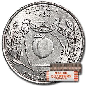 1999-P Georgia Statehood Quarter 40-Coin Roll BU