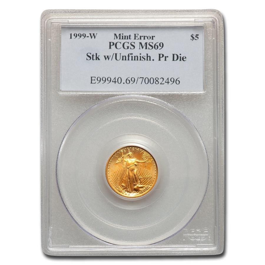 1999-W 1/10 oz American Gold Eagle MS-69 PCGS (W Variety)