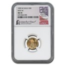 1999-W 1/10 oz American Gold Eagle MS-70 NGC (W Variety, Frost)