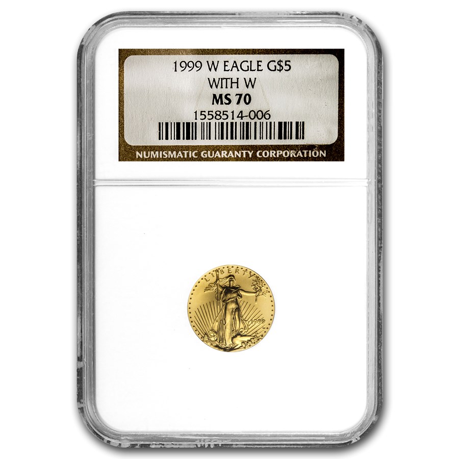 1999-W 1/10 oz American Gold Eagle MS-70 NGC (W Variety)