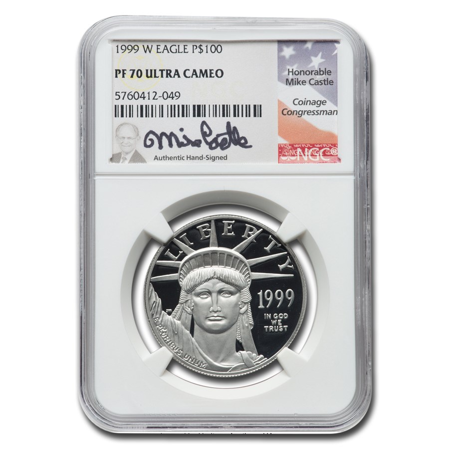 1999-W 1 oz Proof American Platinum Eagle PF-70 NGC (Castle)