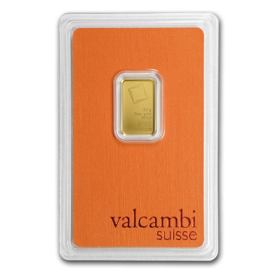 Buy 2.5 Gram Gold Bar - Valcambi (In Assay) | APMEX