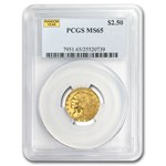 $2.50 Indian Gold Quarter Eagle MS-65 NGC/PCGS