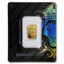 2 gram Gold Bar - Scottsdale Mint (In Certi-Lock® Assay, Black)