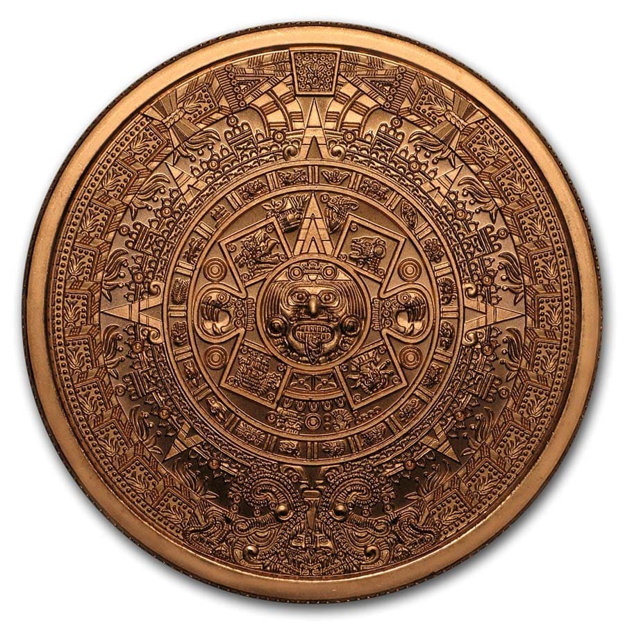 Buy 2 oz Copper Round Aztec Calendar APMEX