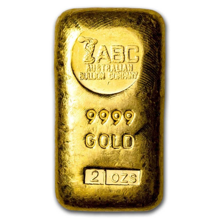 2 oz Gold Bar - Australian Bullion Co. (Vintage, Poured)