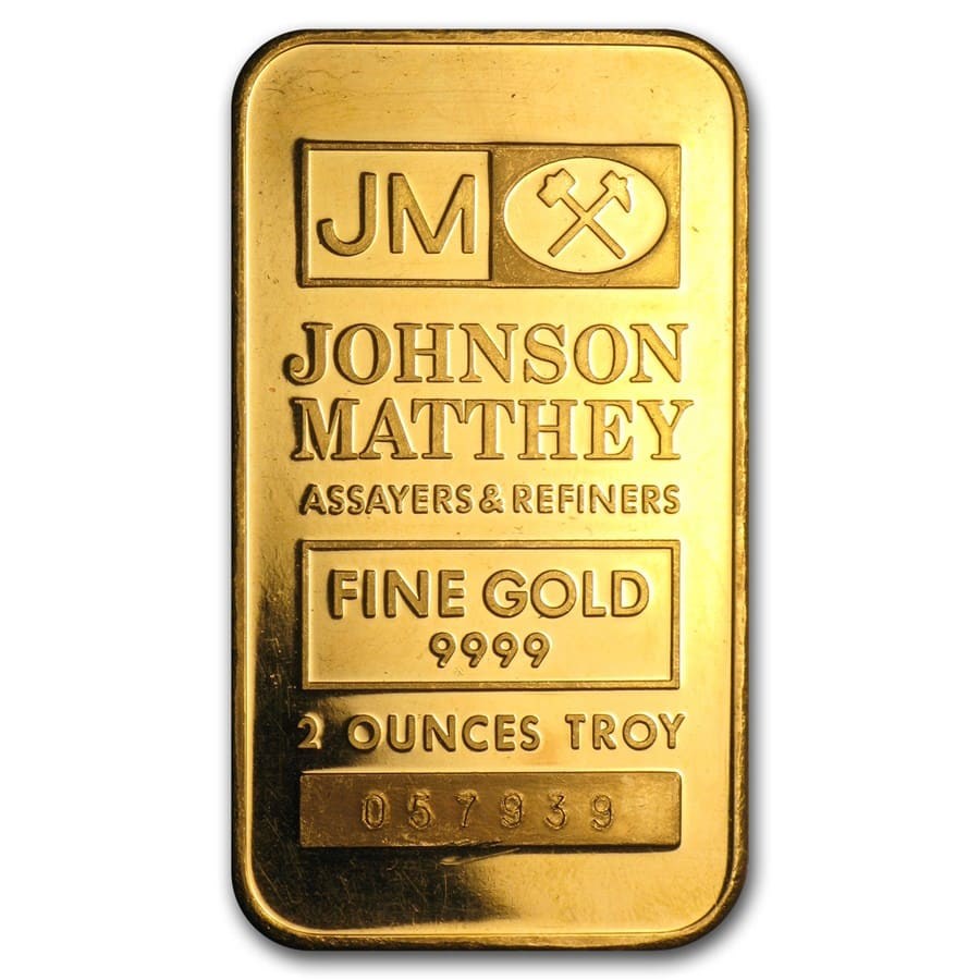 2 oz Gold Bar - Johnson Matthey (Random Design)