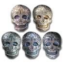 2 oz Hand Poured Silver Skull - Day of the Dead: Cross