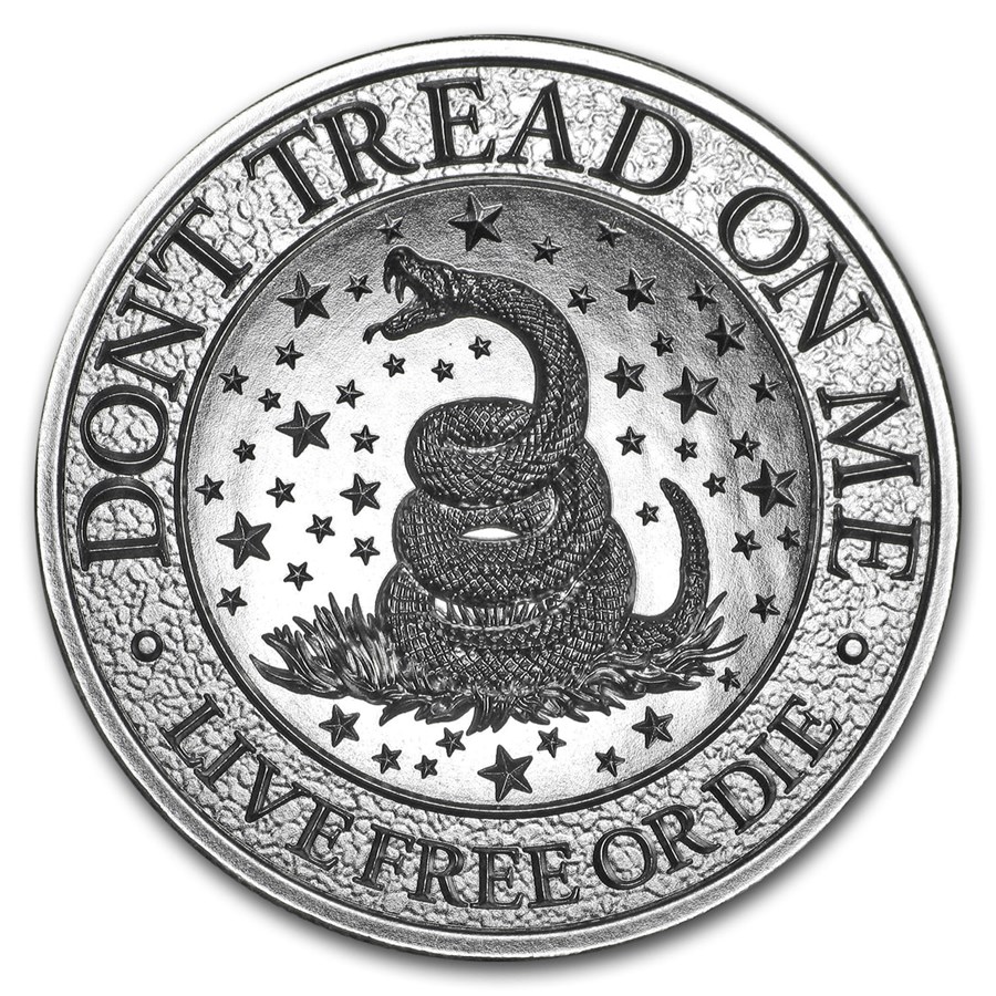 2 oz Silver High Relief Round - Don’t Tread on Me