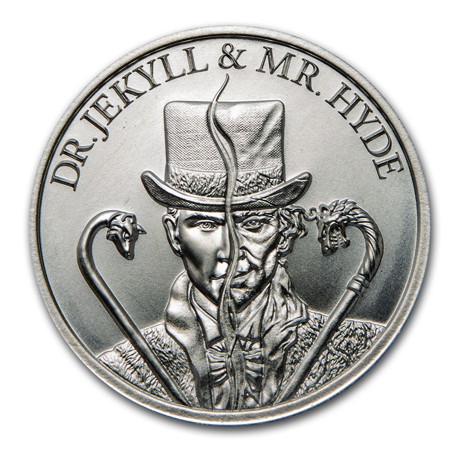 2 oz Silver HR Round - Vintage Horror Series: Dr. Jekyll & Hyde