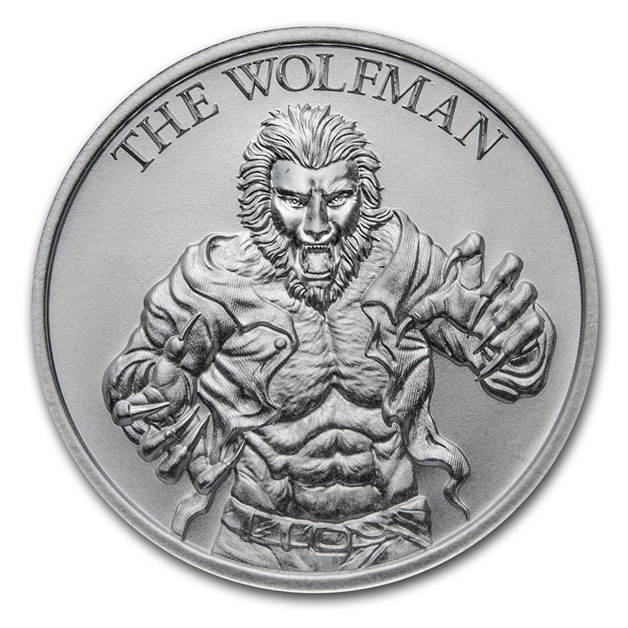 2 oz Silver HR Round - Vintage Horror Series: The Wolfman