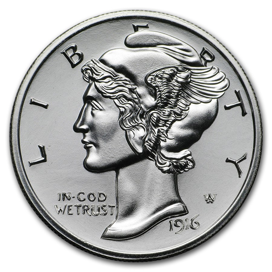 2 oz Silver Round - Winged Liberty Mercury Dime