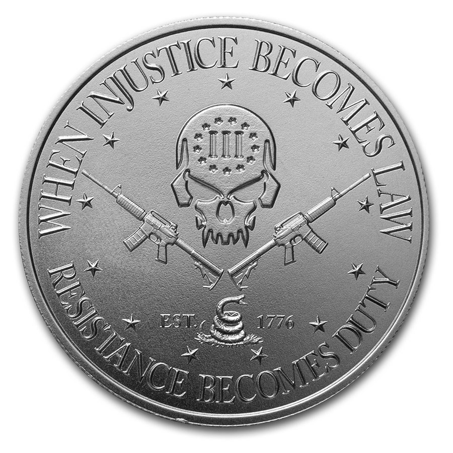 2 oz UHR Silver Round - Deuce Head Four Skull (Type II)