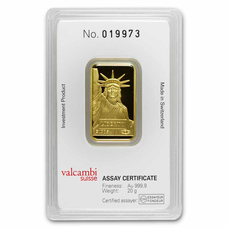 Buy 20 gram Credit Suisse Gold Statue of Liberty Bar | APMEX