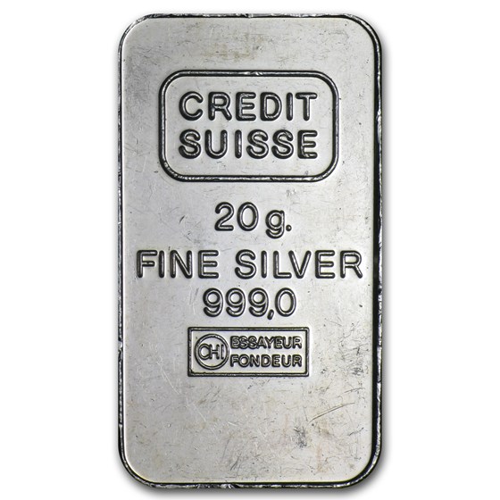 Buy 20 gram Silver Bar - Credit Suisse | APMEX