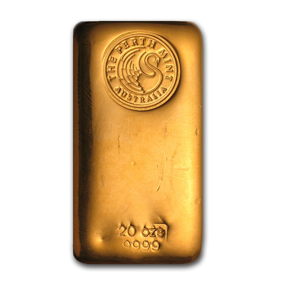 Buy 20 oz Gold Bar - Perth Mint (Poured, Loaf-Style) | APMEX