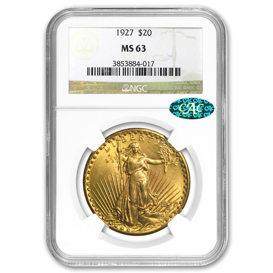 $20 St Gaudens Gold Double Eagle MS-63 PCGS/NGC (CAC, Random)