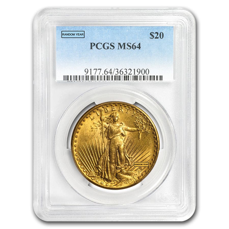 Buy $20 St Gaudens Gold Double Eagle MS-64 PCGS (Random) | APMEX