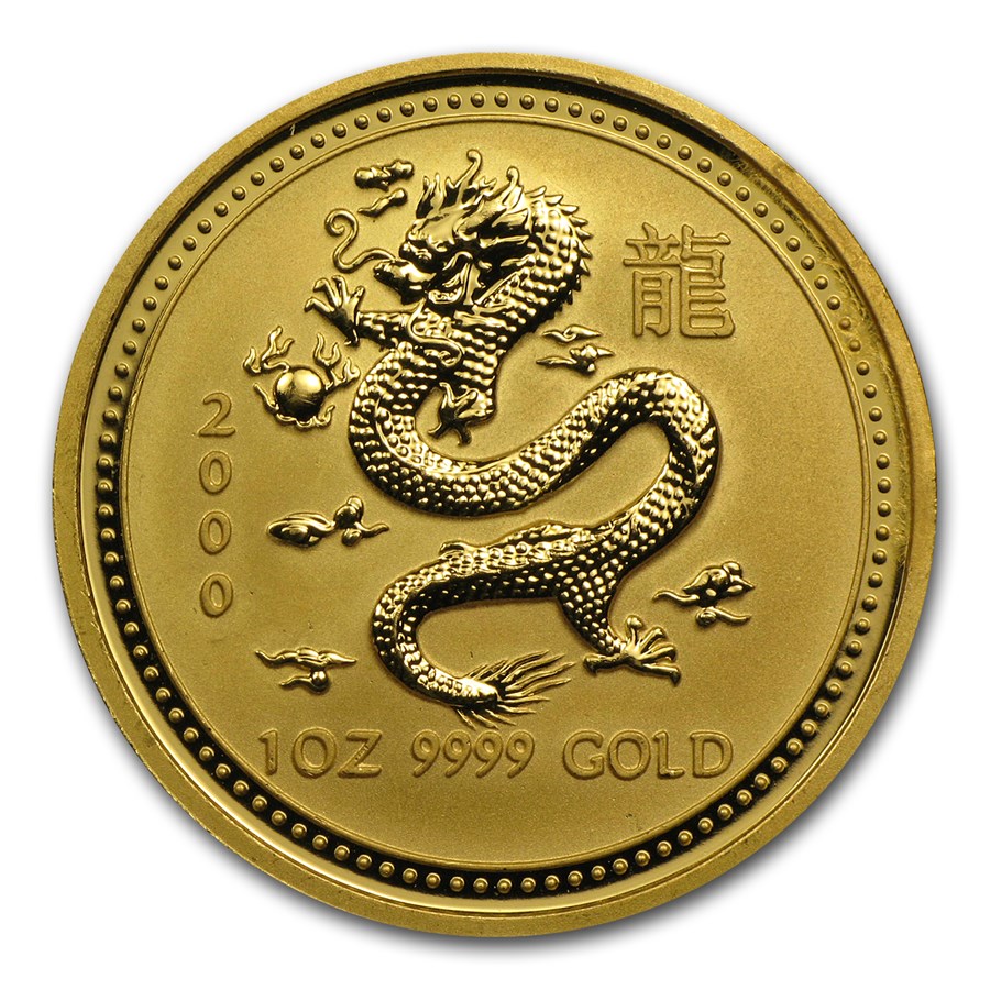 Buy 2000 1 oz Gold Year of the Dragon Lunar Series I (Abrasions) | APMEX