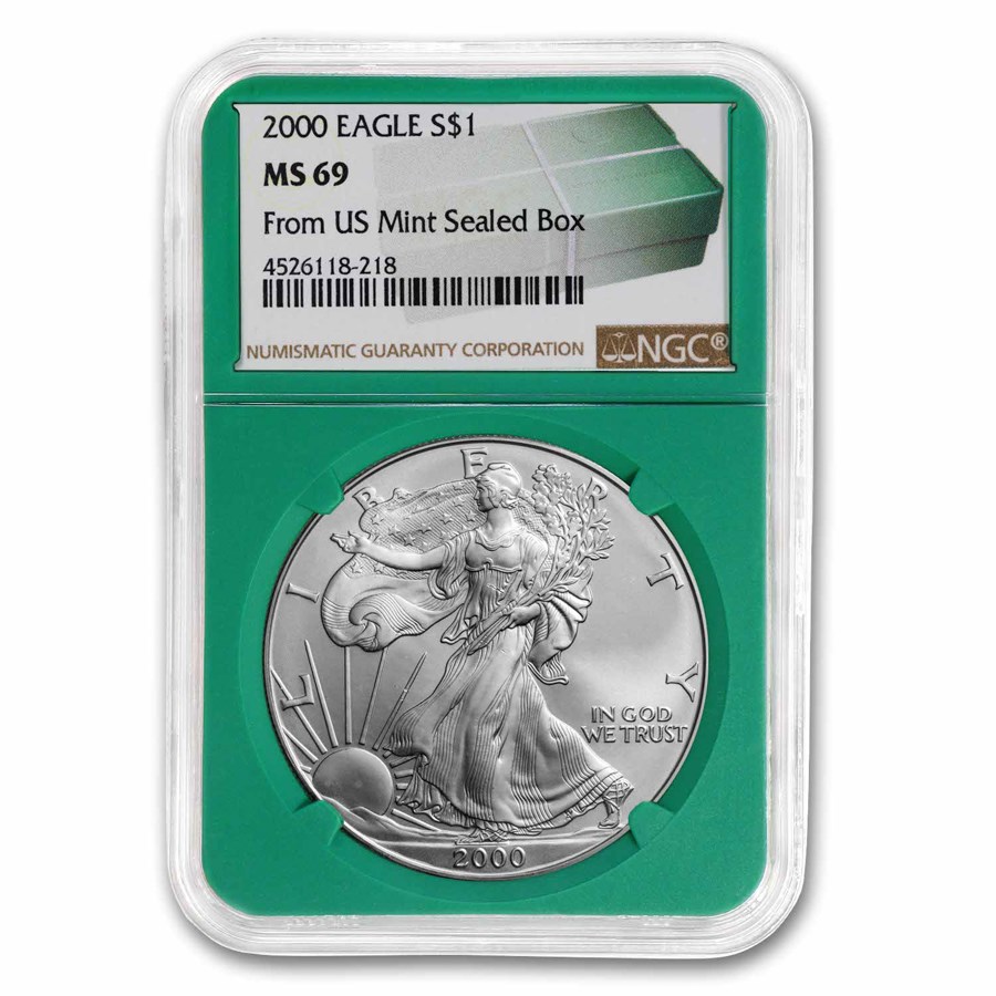 Buy 2000 American Silver Eagle MS69 NGC (Green Holder) APMEX