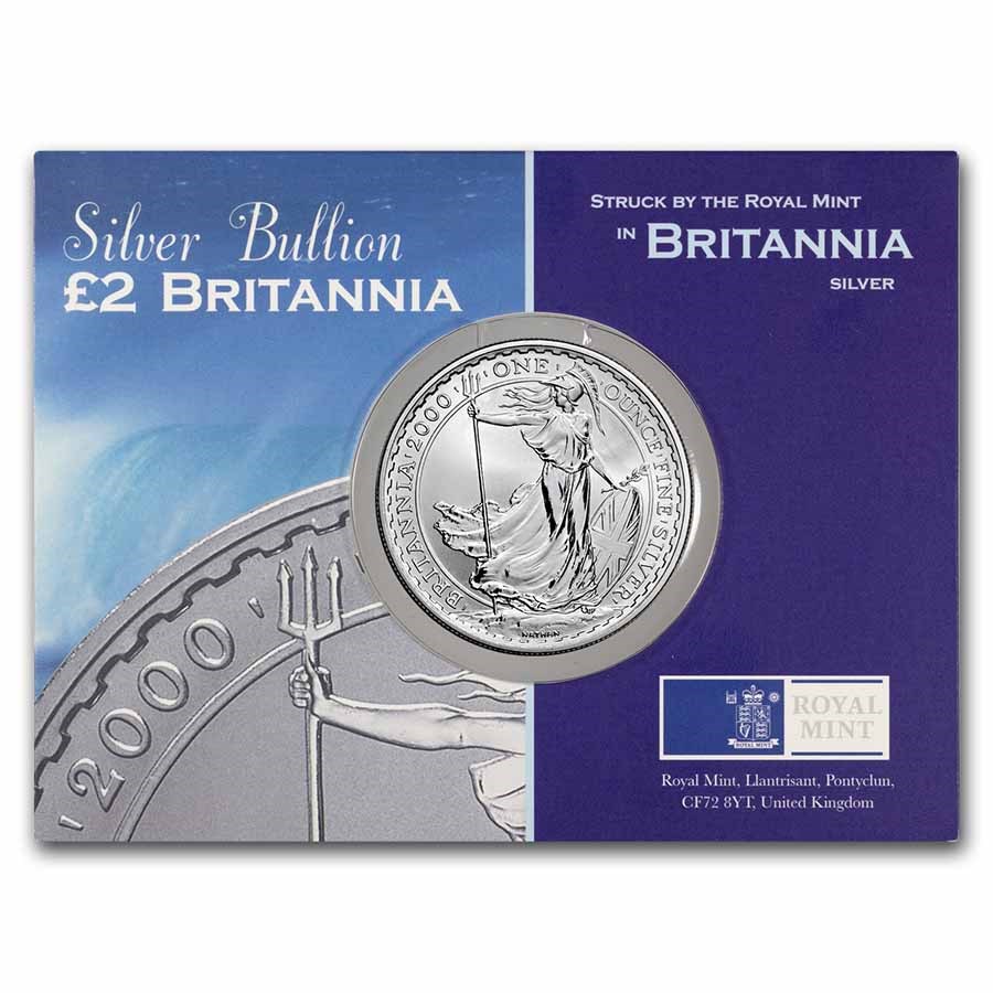 2000 GB 1 oz Silver Britannia BU in Assay (Off Quality)