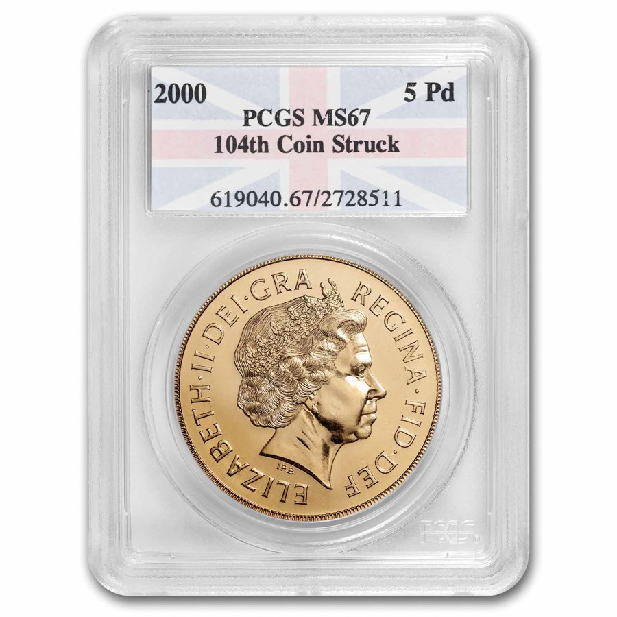 2000 Great Britain Gold 5 Pounds Elizabeth II MS-67 PCGS