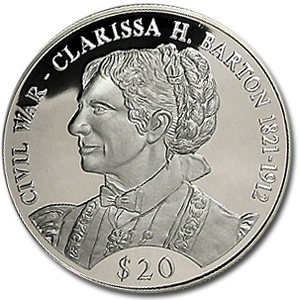 Buy 2000 Liberia Silver 20 Clara Barton Proof APMEX