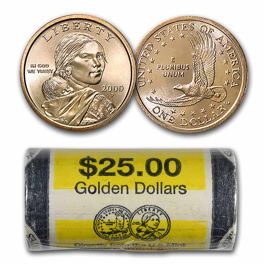 Buy 2000-P Sacagawea Dollar (25-Coin Mint Roll) BU | APMEX