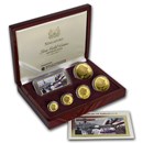 2000 Singapore 5-Coin Gold Lion Proof Set