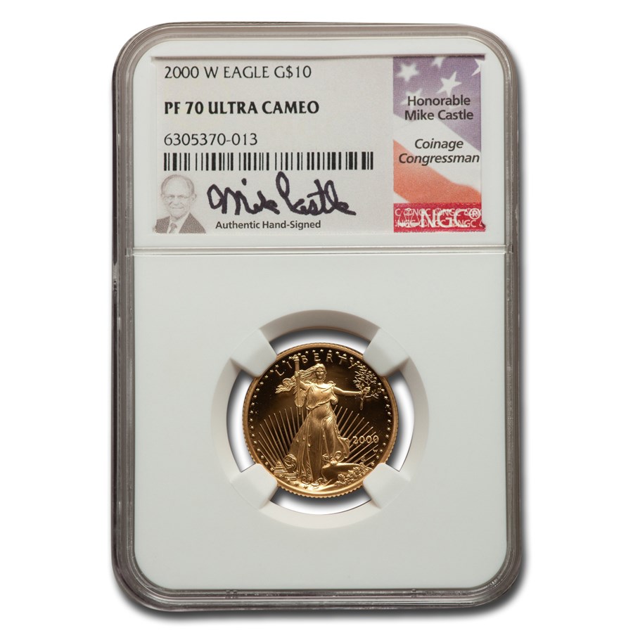 2000-W 1/4 oz Proof American Gold Eagle PF-70 NGC (Castle)