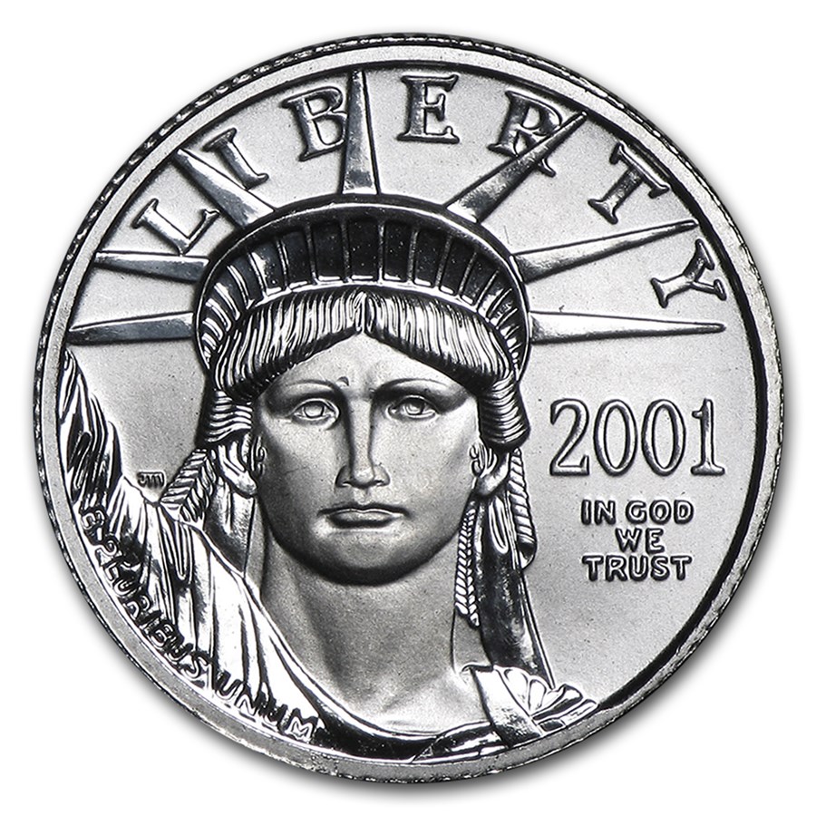 2001 1/10 oz American Platinum Eagle BU