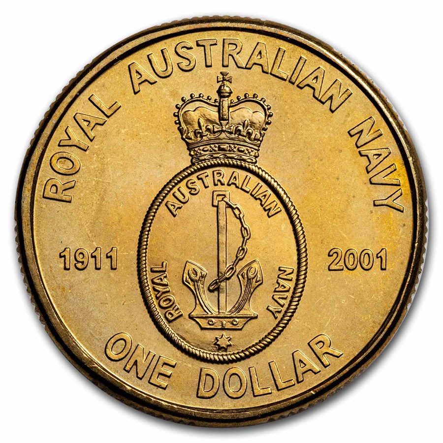 2001 Australia $1.00 90th Anniversary Navy BU