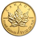 2001 Canada 1/2 oz Gold Maple Leaf BU