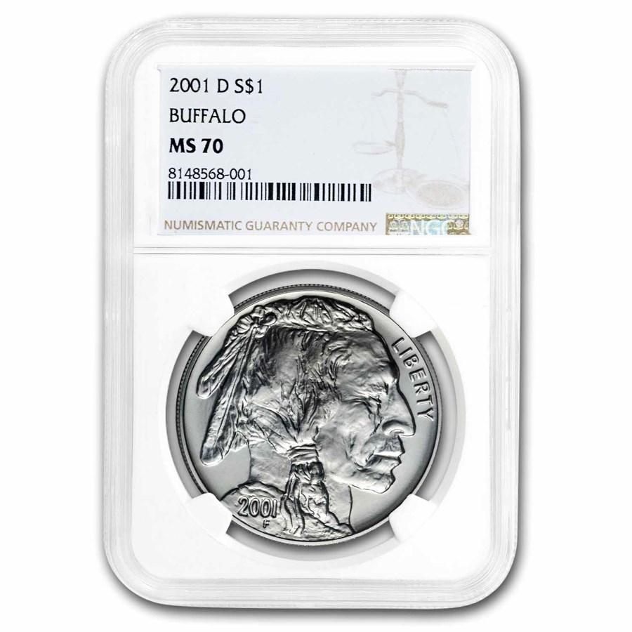 2001-D Buffalo $1 Silver Commem MS-70 NGC