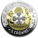 2001 Gibraltar Proof Tri-Metal 5 Crown