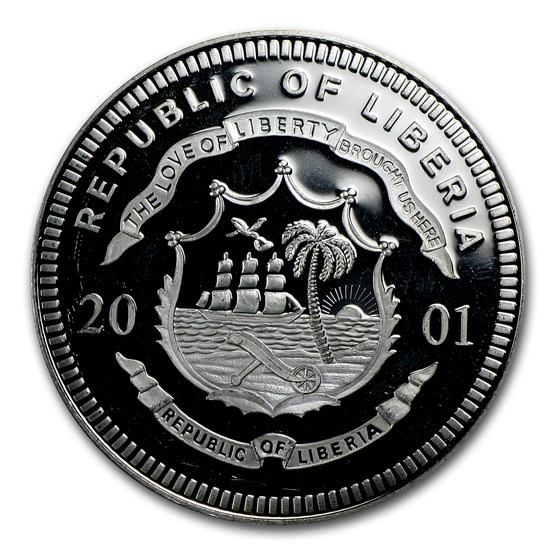 Buy 2001 Liberia Silver $20 Desert Storm Proof Details | APMEX