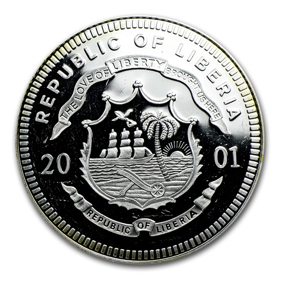 Buy 2001 Liberia Silver $20 Washington Inaugural Proof 