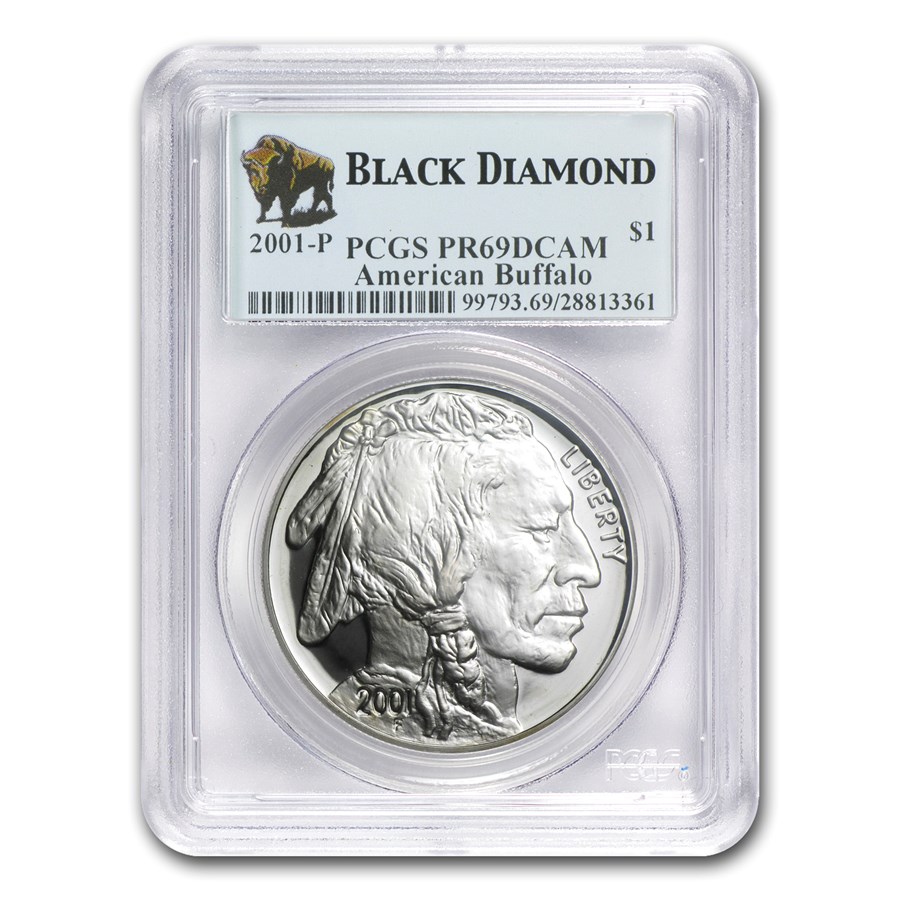 2001-P Buffalo $1 Silver Commem PR-69 PCGS (Black Diamond)