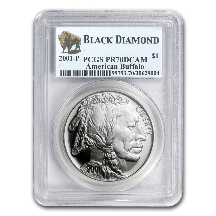 2001-P Buffalo Black Diamond $1 Silver Commem PR-70 PCGS