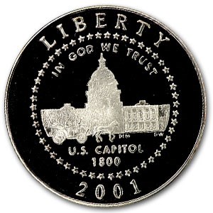 2001-P Capitol Visitor Center 1/2 Dollar Clad Comm Prf (Capsule)