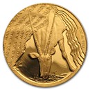 2001 South Africa 1 oz Proof Gold Natura Oryx