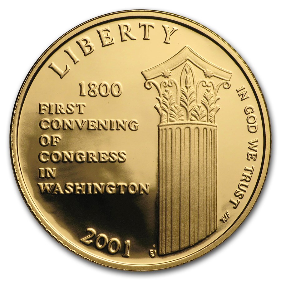 2001-W Gold $5 Commem Capitol Visitor Center Proof (w/Box & COA)