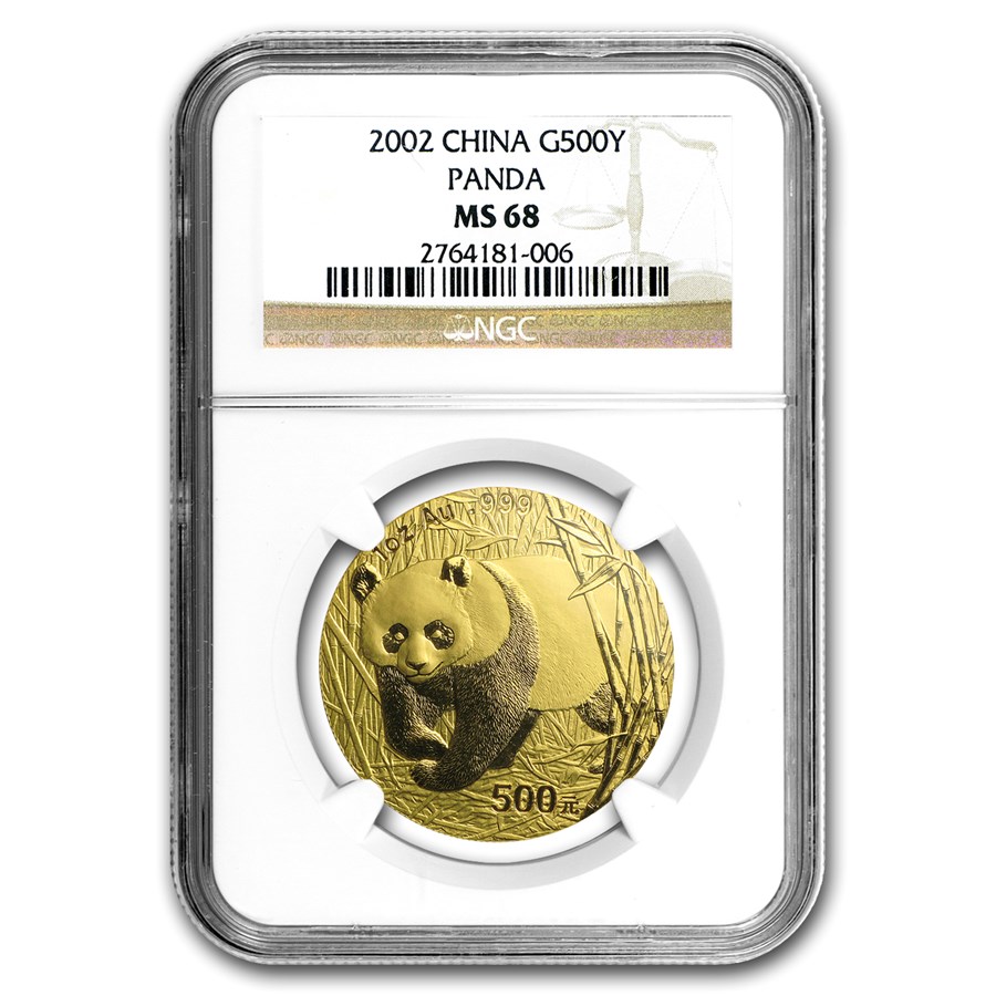 Buy 2002 China 1 oz Gold Panda MS-68 NGC | APMEX