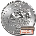 2002-P Indiana Statehood Quarter 40-Coin Roll BU