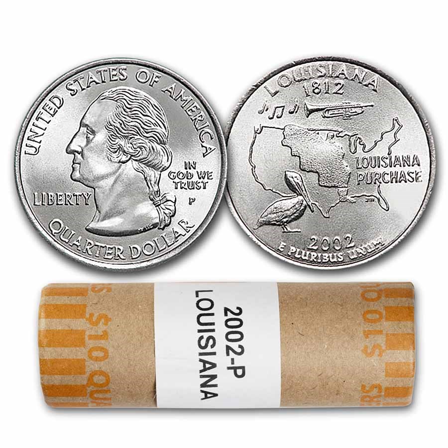 2002-P Louisiana Statehood Quarter 40-Coin Roll BU