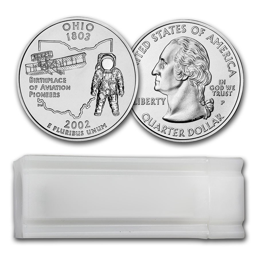 2002-P Ohio Statehood Quarter 40-Coin Roll BU