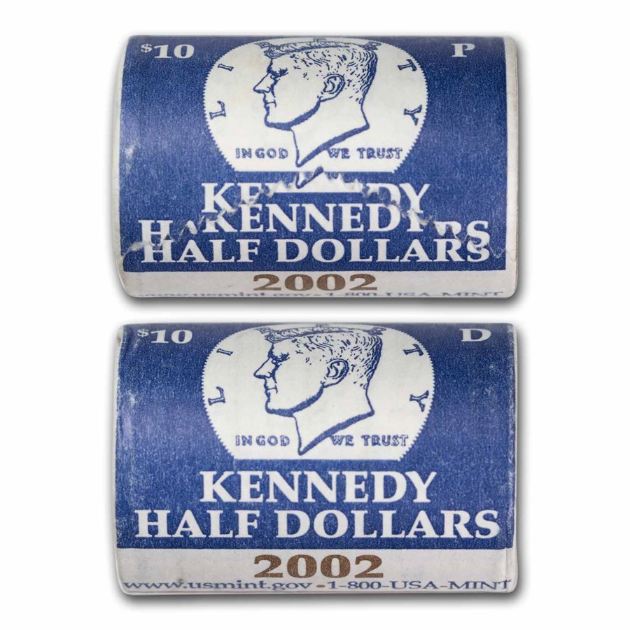 2002-P&D Kennedy Half Dollar 20-Coin 2 Rolls Set (Mint Wrapped)