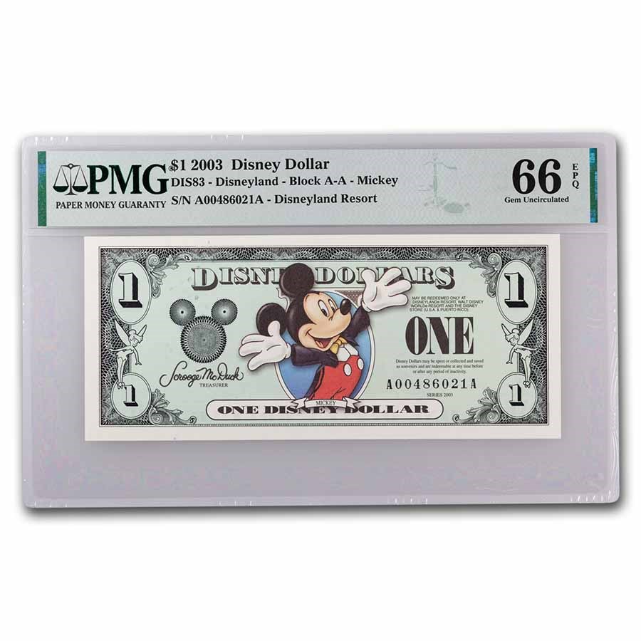 2003 $1.00 (AA) Mickey 2000 Outfit CU-66 EPQ PMG (DIS#83)