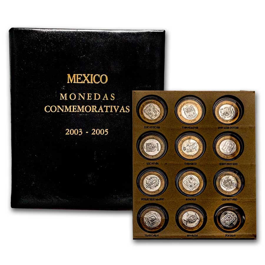 2003-2005 Mexico Bimetallic 100 Pesos 32-Coin Set (1st Edition)