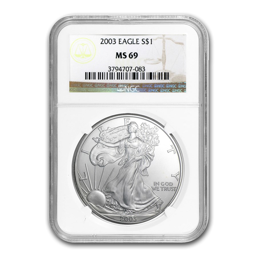 2003 American Silver Eagle MS-69 NGC